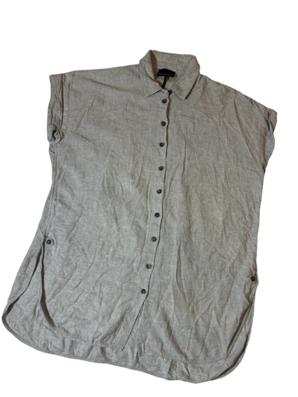Phase Eight Linen Blend Oversized Tunic Shirt Dress Gray Coastal Minimalist